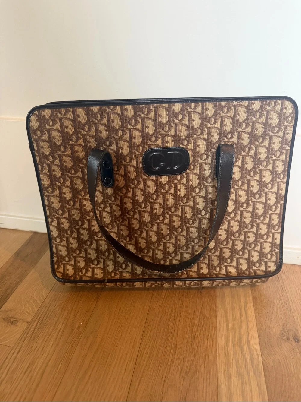Vintage Dior Brown Monogram Canvas Tote